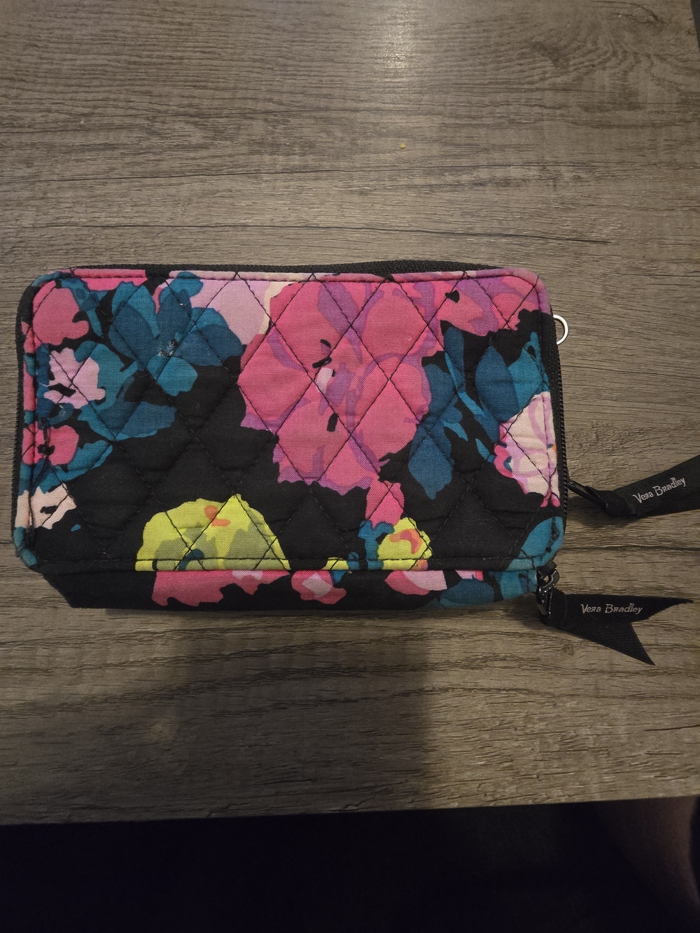 Vera Bradley Black Floral Quilted Wallet - Picture 3 of 8